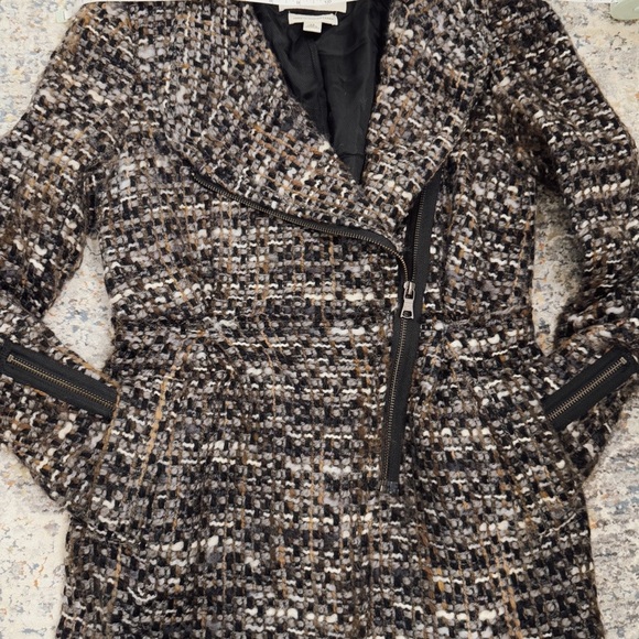 Banana Republic Italian Wool Bouclé Moto Jacket Tweed Coat - Picture 14 of 17